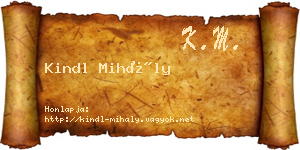 Kindl Mihály névjegykártya